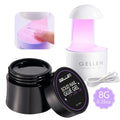 Solid Gel Nail Glue Kit with Mini LED Lamp – 8g UV Cure Gel Glue 28+ Days Long-Lasting Bond for Press On Nails Acrylic Tips R