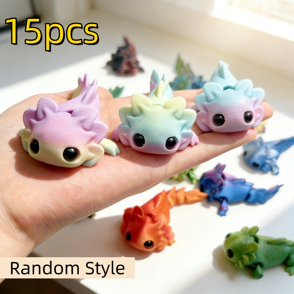3D Printed Axolotl Figures Set 15pcs – Cute Mini Axolotl Toys for Desktop Decoration, DIY Miniature Landscape — image 1