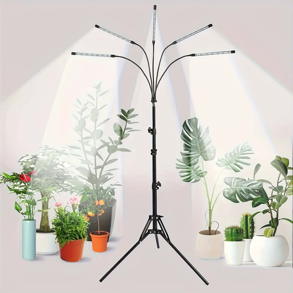 USB Tripod LED Plant Lamp with 4, 5 or 6 Flexible Heads and Adjustable 29-61in Floor Stand — image 7
