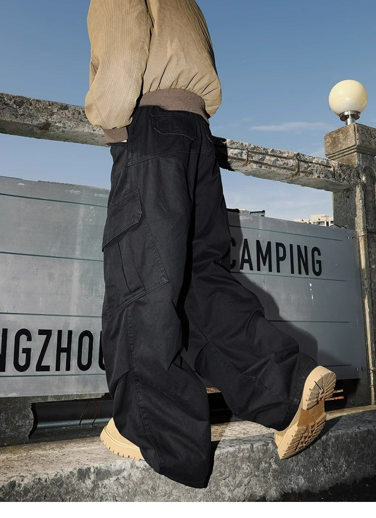 Pleated Paratrooper Work Trousers For Men