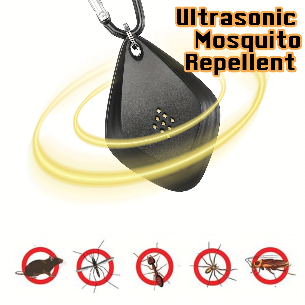 Ultrasonic Pest Repeller USB Mini, Sonic Insect for Mosquitoes, Fleas & Ticks, Portable Variable Frequency Device for Home — 