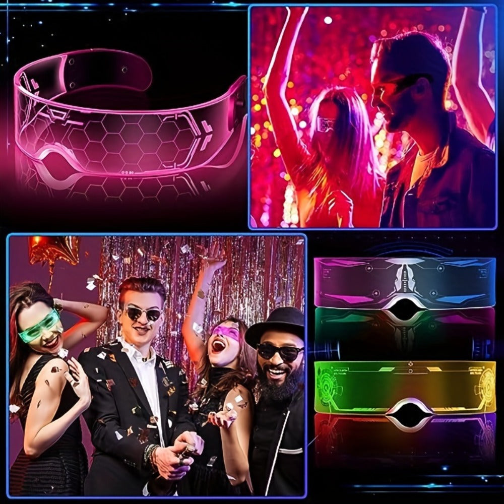 LED Visor Glasses Cyberpunk Futuristic Glow 7 Colors 5 Modes with the Listed Color, Size or Set Options for Everyday Use — im