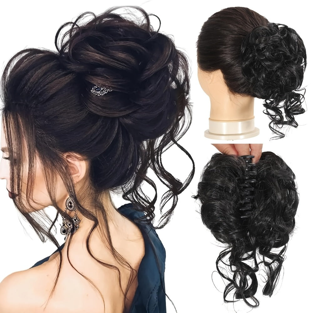 Hair Extensions Curly-Wavy 6-Inch Synthetic Messy Bun with Claw Clip and Seven Color Codes — image 6