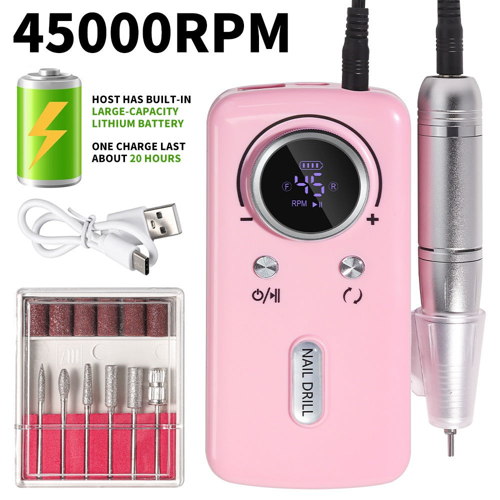 Cordless 45000 RPM Nail Drill Kit with Rechargeable 1800mAh Battery, USB-C Charging and Three Color Options — image 7