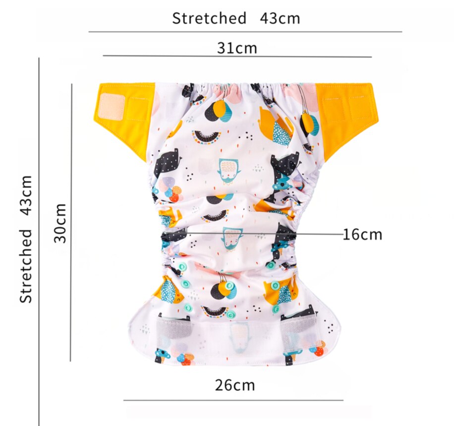Happy Flute 1 pcs heavy wetter night AIO AI2 baby cloth diaper nappy one size fit all