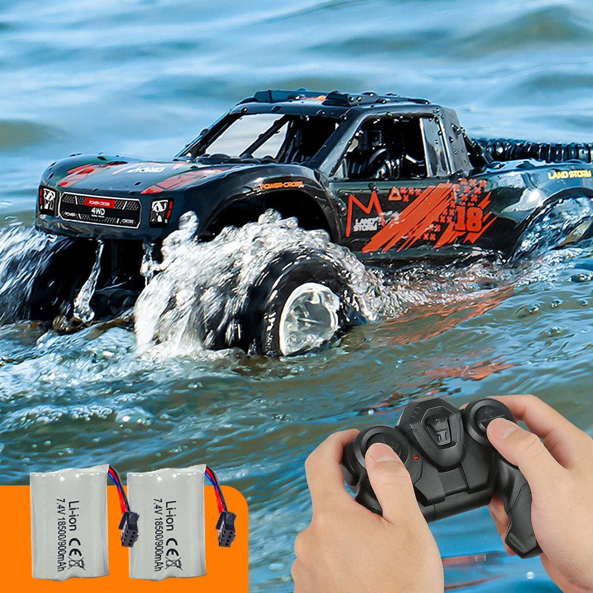 RC Monster Truck or Pickup 1:16 Scale in Five Body and Color Styles with 4WD Layout and Two Rechargeable Batteries — image 27
