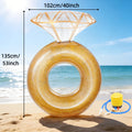 Giant Engagement Ring Pool Float, 49 x 31-Inch Inflatable in Gold, White or Pink for Bridal Pool Parties — image 15