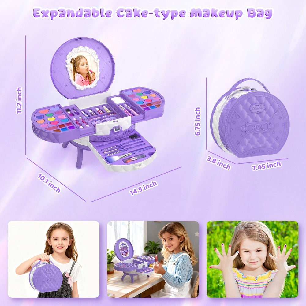 Girls Makeup Set with Dressing Table & Mirror - Princess Pretend Play Vanity Toy for Kids Ages 3-12 — image 5