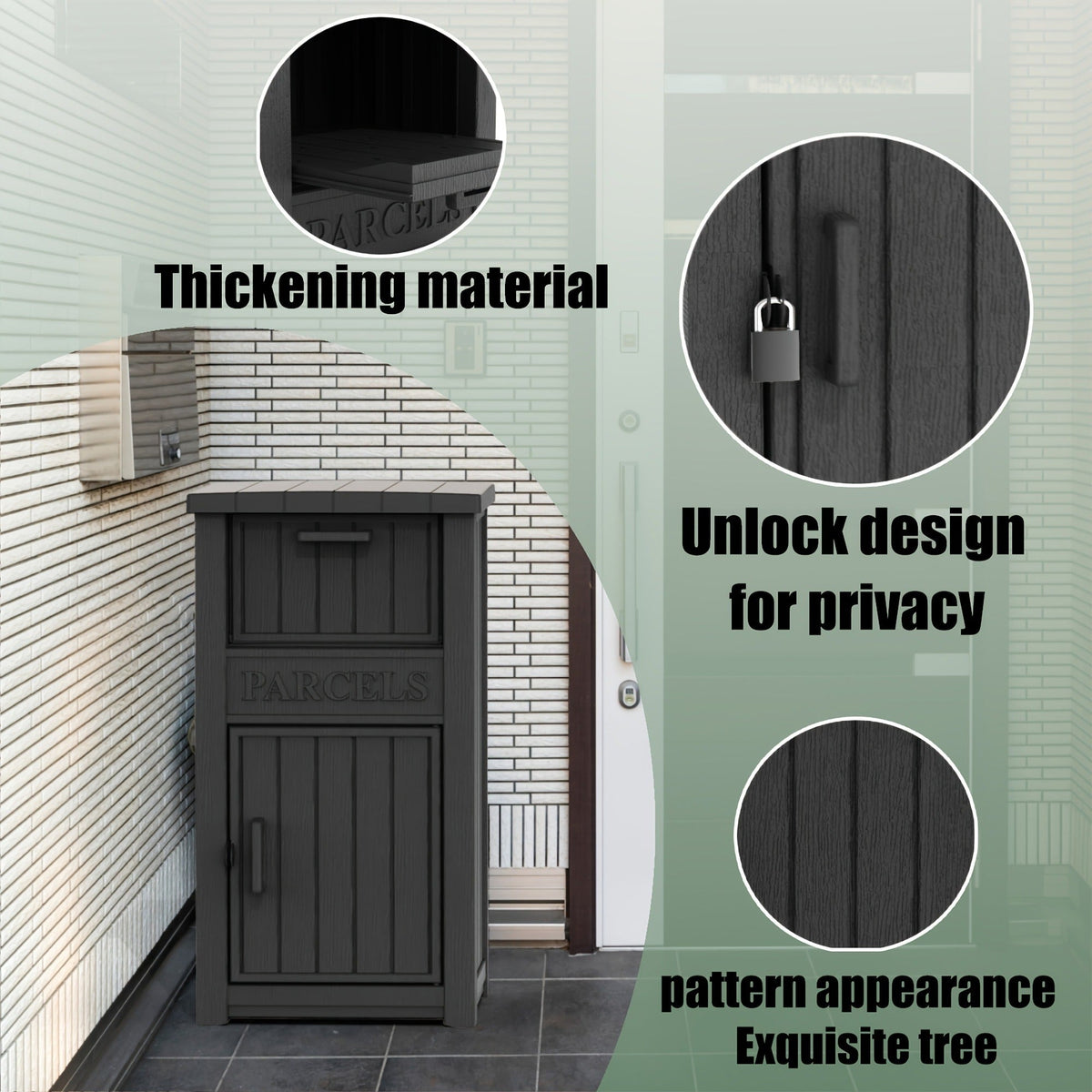 Lockable Outdoor Storage Box Waterproof Package Delivery Porch — image 10