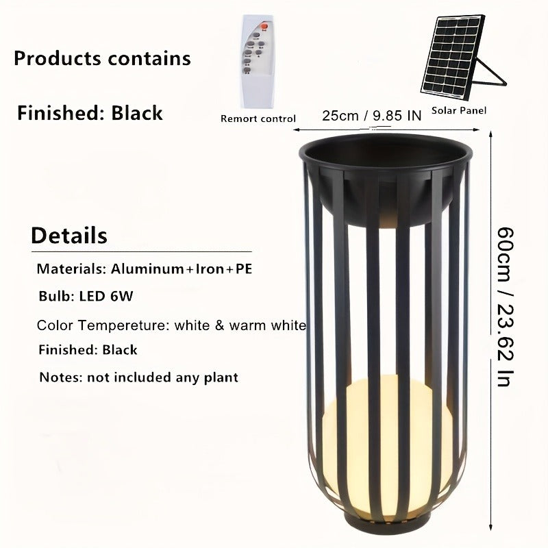 Solar Garden Light Table or Floor Lamp with Short and Tall Options, Solar Panel and Remote-Control Layout — image 10