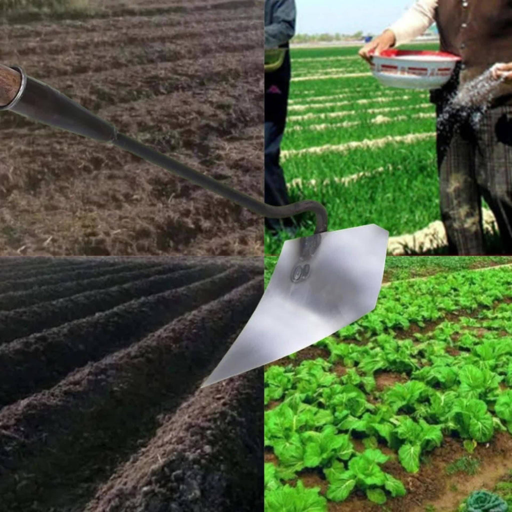 Garden Cultivator Manganese Steel Hand Plough Thickened Triangular Hoe for Plowing, Soil Loosening — image 2