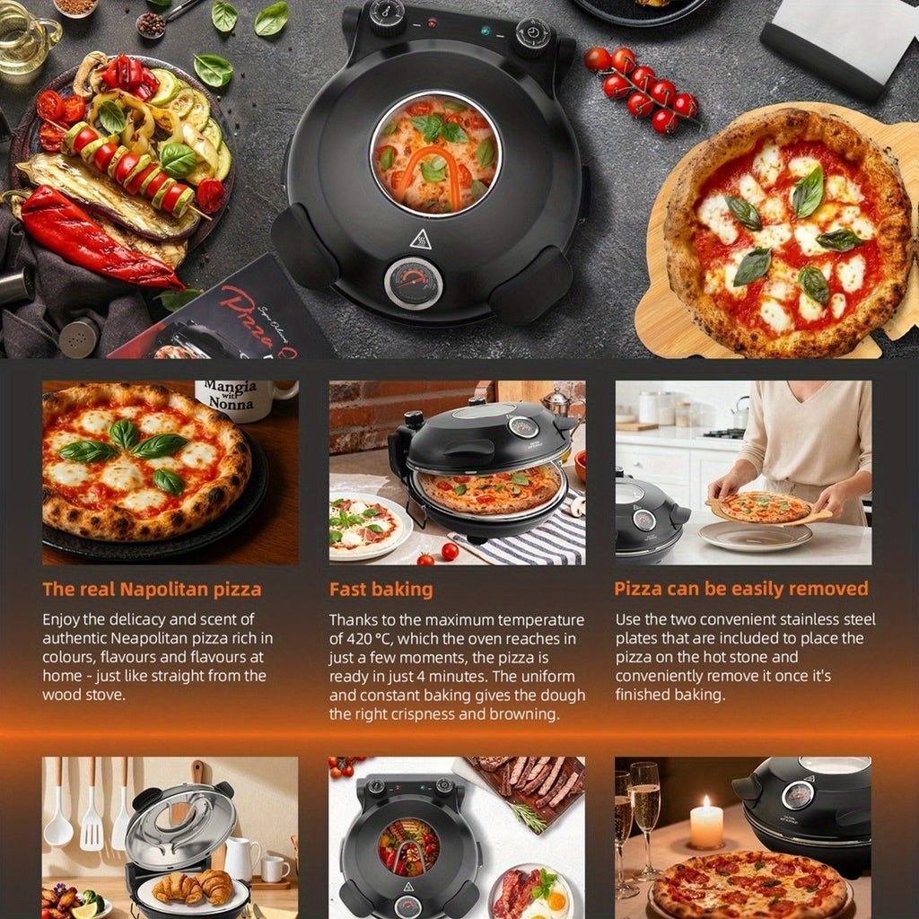 Pizza Oven Indoor 12-Inch Countertop, Heats Up to 800°F Electric Pizza Maker for Home, Fast Preheat — image 11