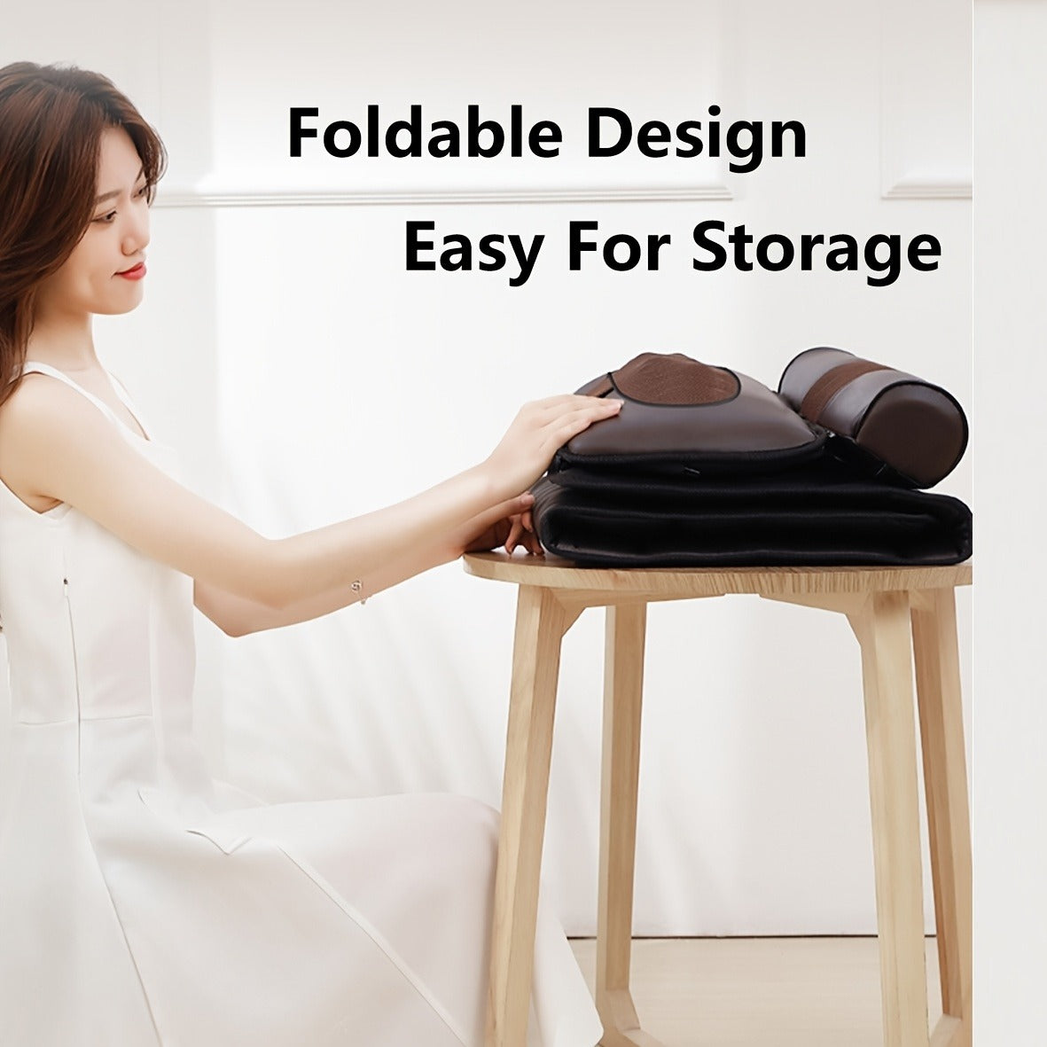 EMS Leg Massager Full Body Massage Pad 10-Zone Wave Vibration Kneading Pillow with Foot Calf Massager Hot Compress & Storage 