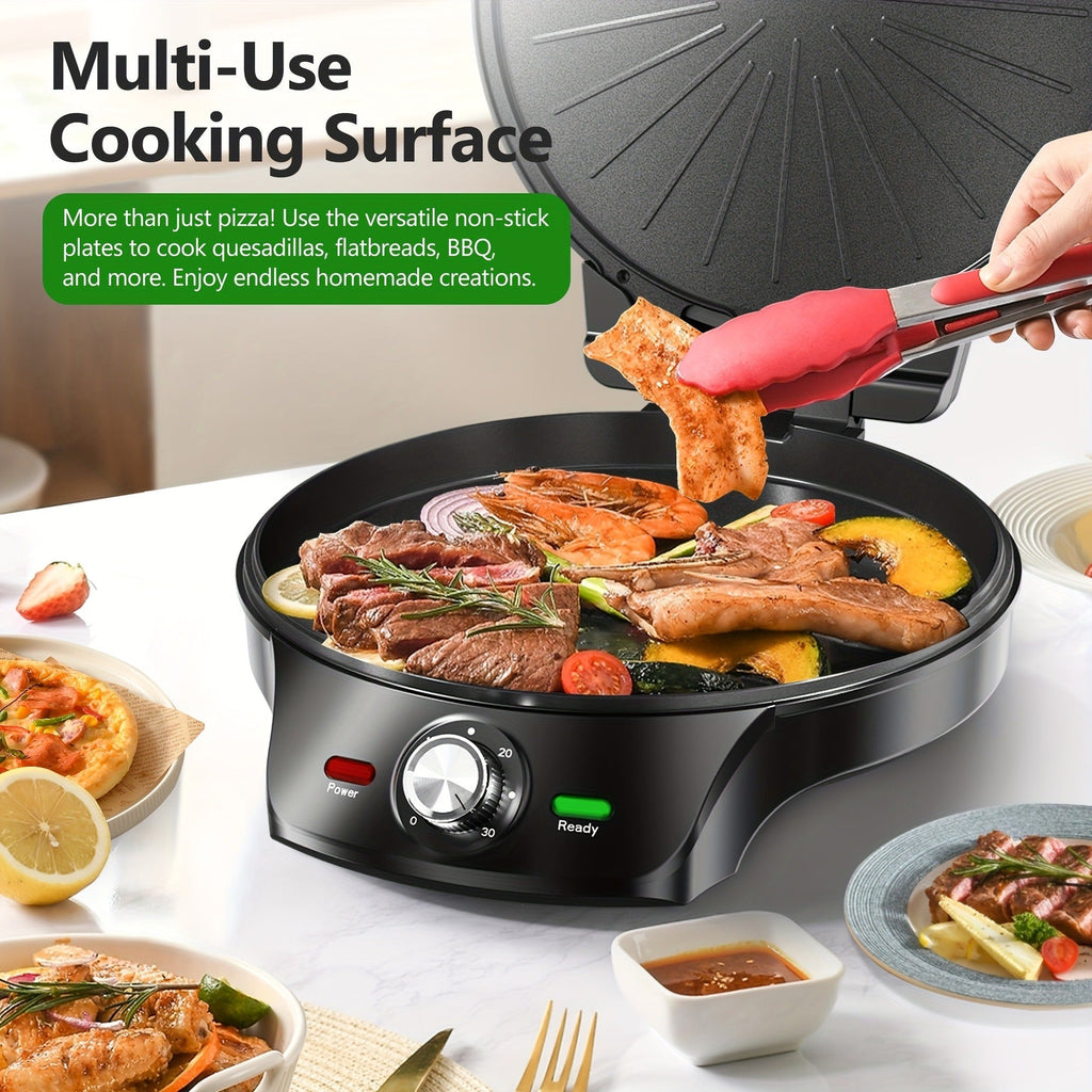 Electric Smokeless Indoor Grill 1500W, 2-in-1 Indoor Grill & Pizza Maker with 30-Min Timer, Auto Shut-Off — image 12