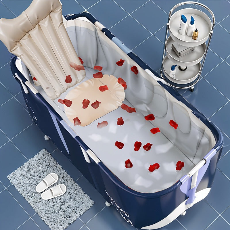 Foldable Bathtub for Adults Portable Inflatable Spa Tub with Massage Jets Indoor Outdoor Ice Bath Cold Plunge for Home or Sal