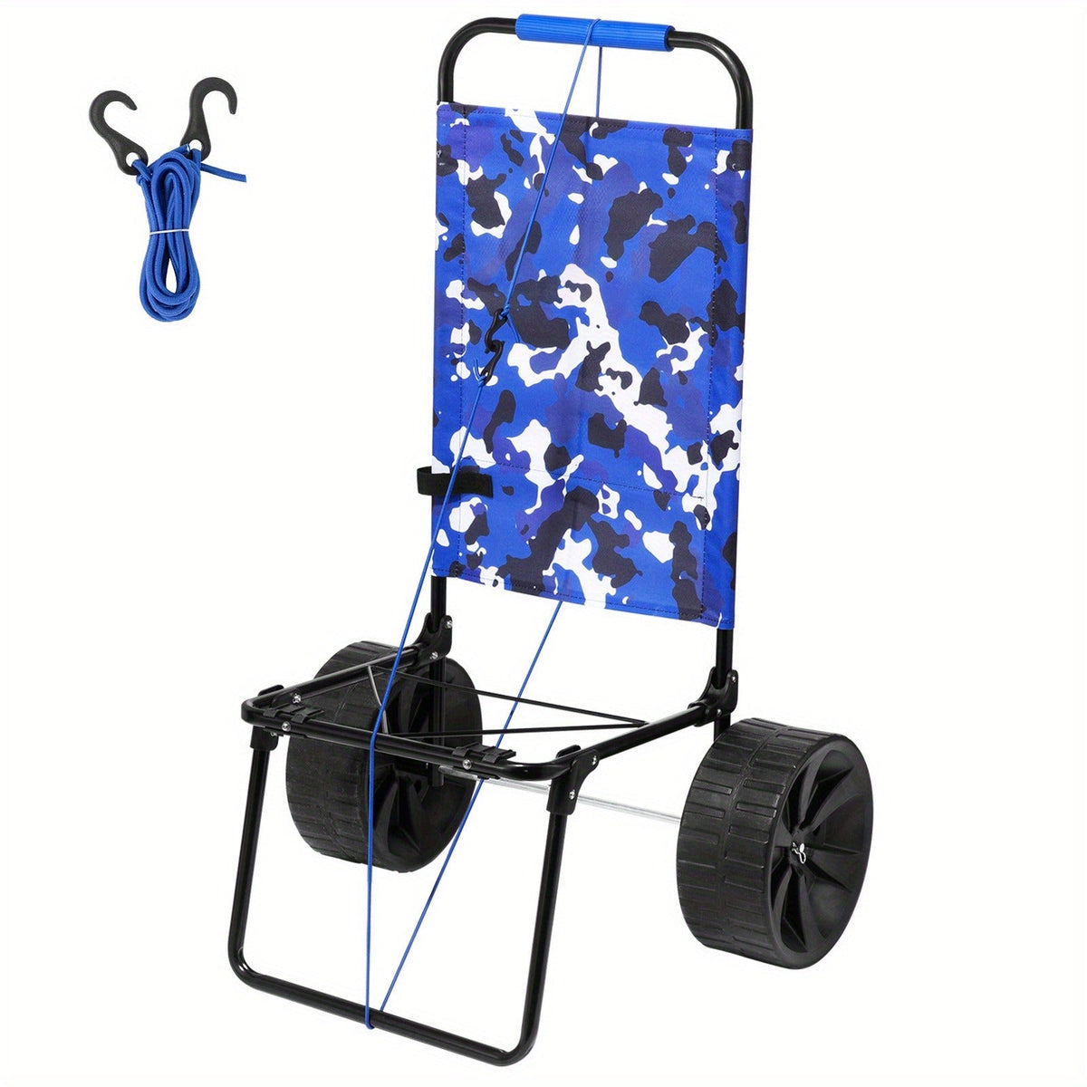 Folding Beach Cart with Balloon Wheels, Sand Dolly for Camping Fishing Picnic Garden, for Garden, Patio and Yard Use — image 