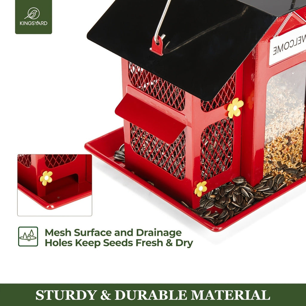 Metal Bird Feeder for Outside – 4 Lbs Large Capacity Hanging Wild Bird Feeder, for Garden, Yard and Pest Management — image 9