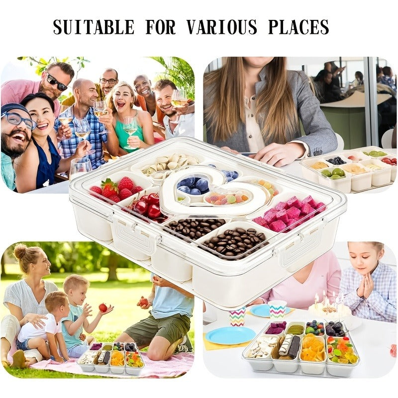 Storage Containers with Lids, Snack Tray Two-Pack with Four or Eight Removable Compartments and Snap Lids — image 13
