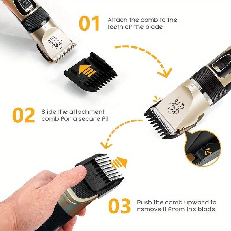 Pet Hair Clipper, USB-Rechargeable Cordless Trimmer with Adjustable Comb and Four Package Options — image 19
