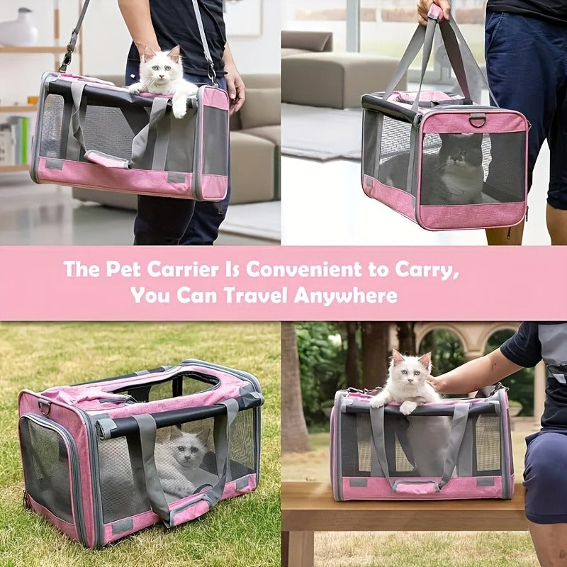 Soft-Sided Mesh-Panel Pet Carrier with Privacy Cover and Nine Color or Accessory Bundle Options — image 20