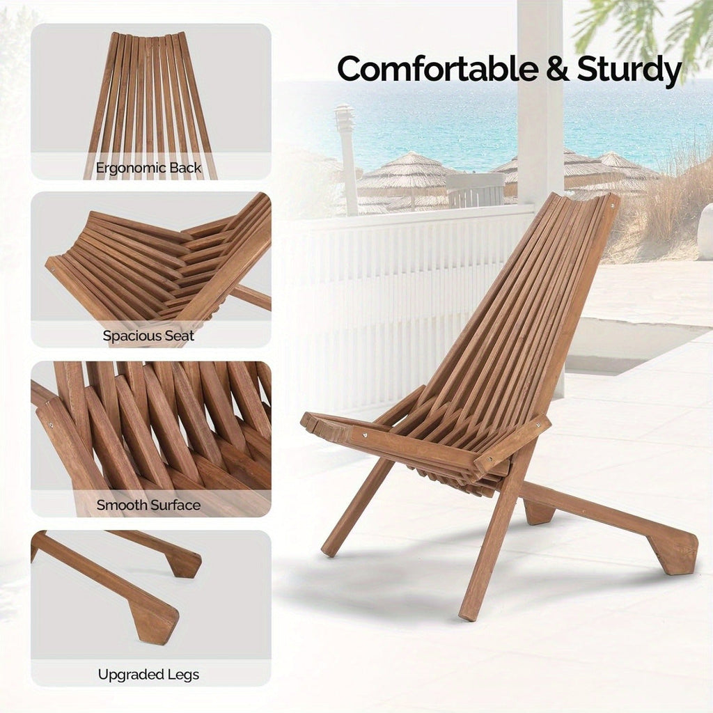 Wood Folding Outdoor Chairs Set of 1/2/4 for Camping, Travel and Outdoor Use, with the Listed Configuration — image 10