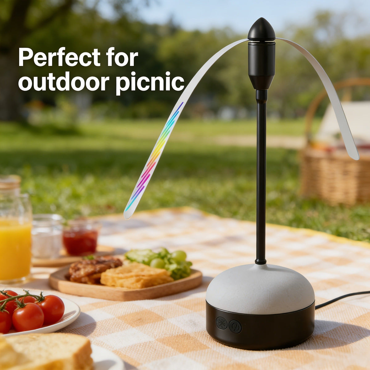 Desktop Reflective-Blade Fan Pest Control Device with Amber Light, Flexible Neck and USB Power for Tabletop Use — image 10