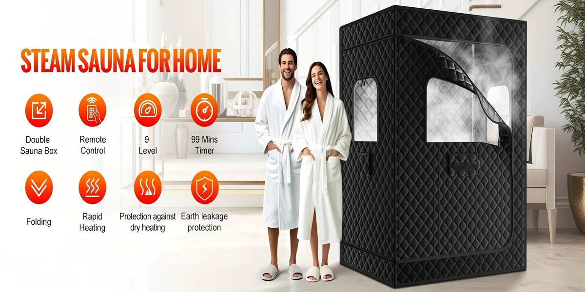 Double Person Sauna Tent 71x49x36in Extra Large 2-Person Steam Sauna Box for Home with 2 Steamers — image 12
