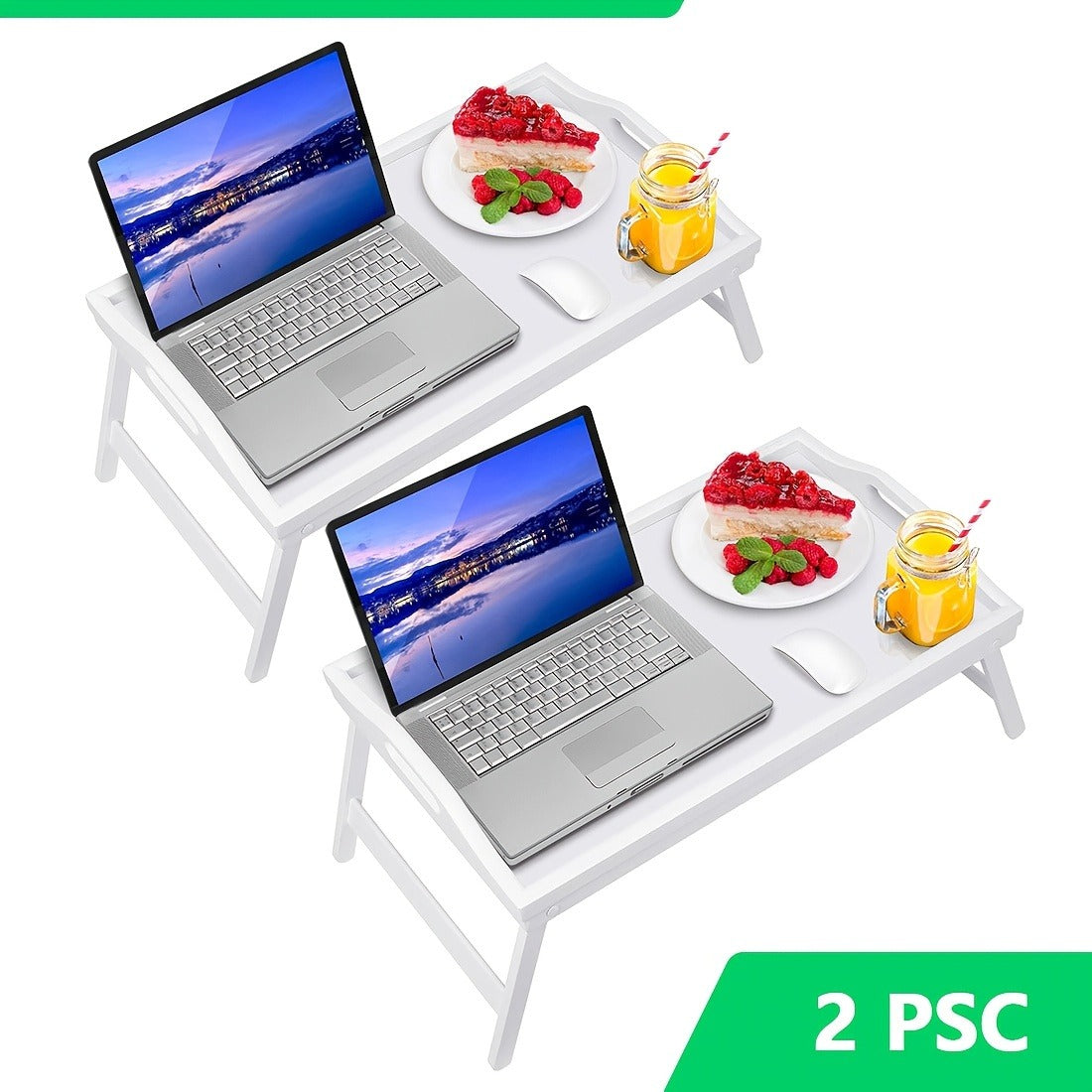 Bed Tray with Folding Legs Large 19.5x12 Inch Lap Desk for Breakfast Sofa Laptop Reading Drawing Snack Tray Eco Friendly Fold