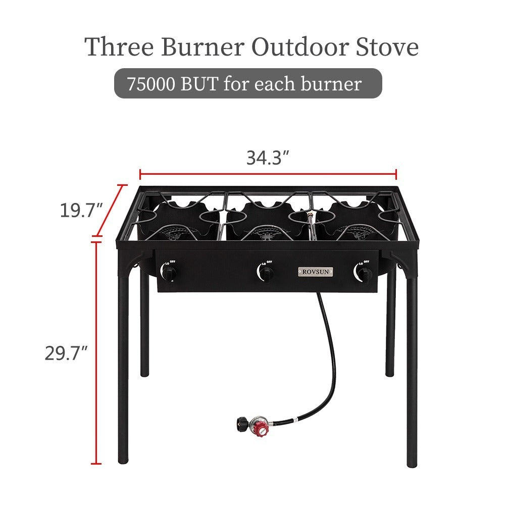 Outdoor Propane Burner Stove Cast Iron High Pressure Gas Cooker with Detachable Stand Legs — image 12
