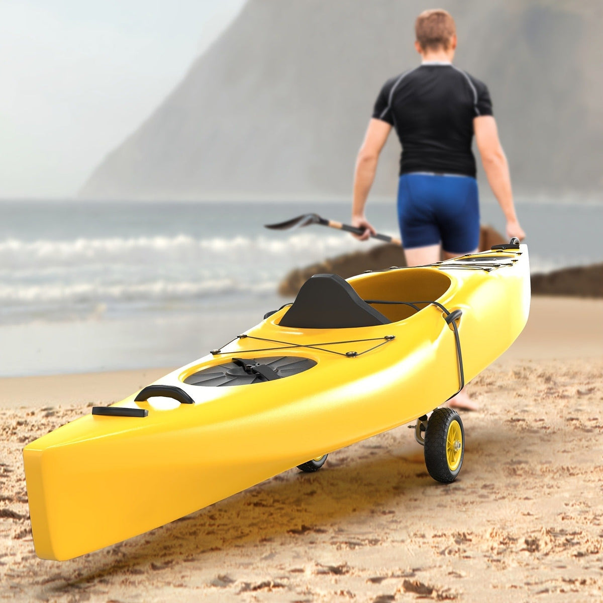 Kayak Cart Trolley Carrier Dolly, Canoe Paddle Board Boat Transport with 10-Inch Solid Wheels — image 11