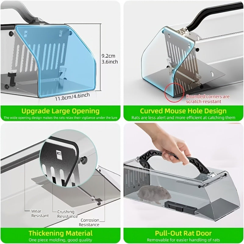 Mouse Trap Live Catch – Transparent Continuous Capture Rodent Trap for Indoor Home, Kitchen, Garage & Outdoor Use — image 11