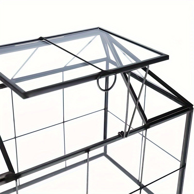Geometric Glass Terrarium with Swing Lid 9.84x5.31x7.87 Inch Victorian Wardian Case for Succulents Cactus Air Plants Ferns In