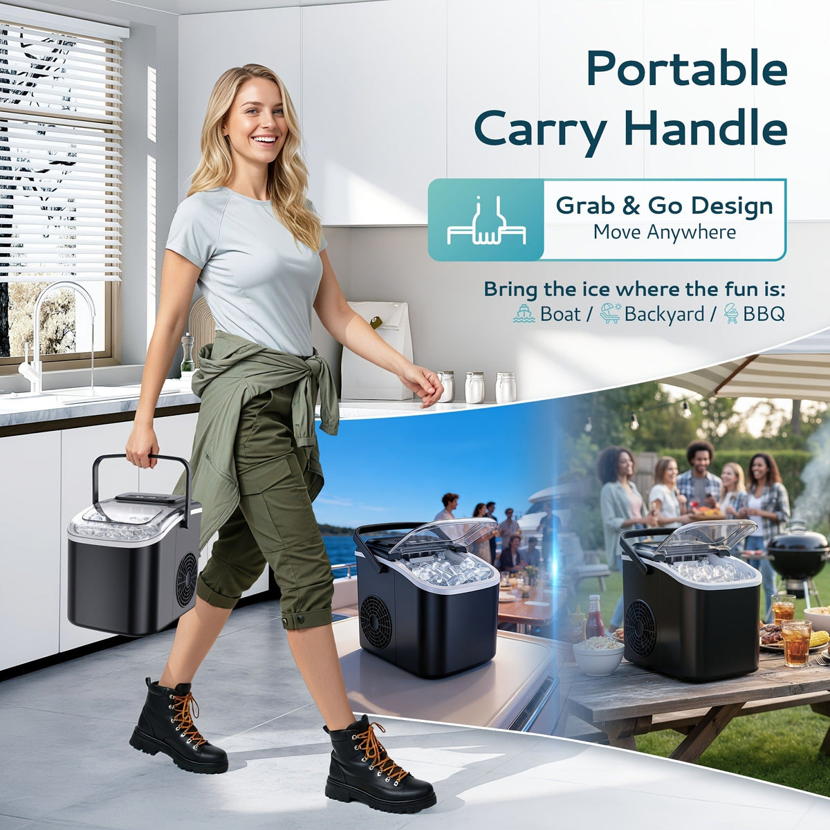 Countertop Bullet Ice Maker with 26-29 lb Daily Labels, 8 Cubes per 6 Minutes and Three Colors — image 10