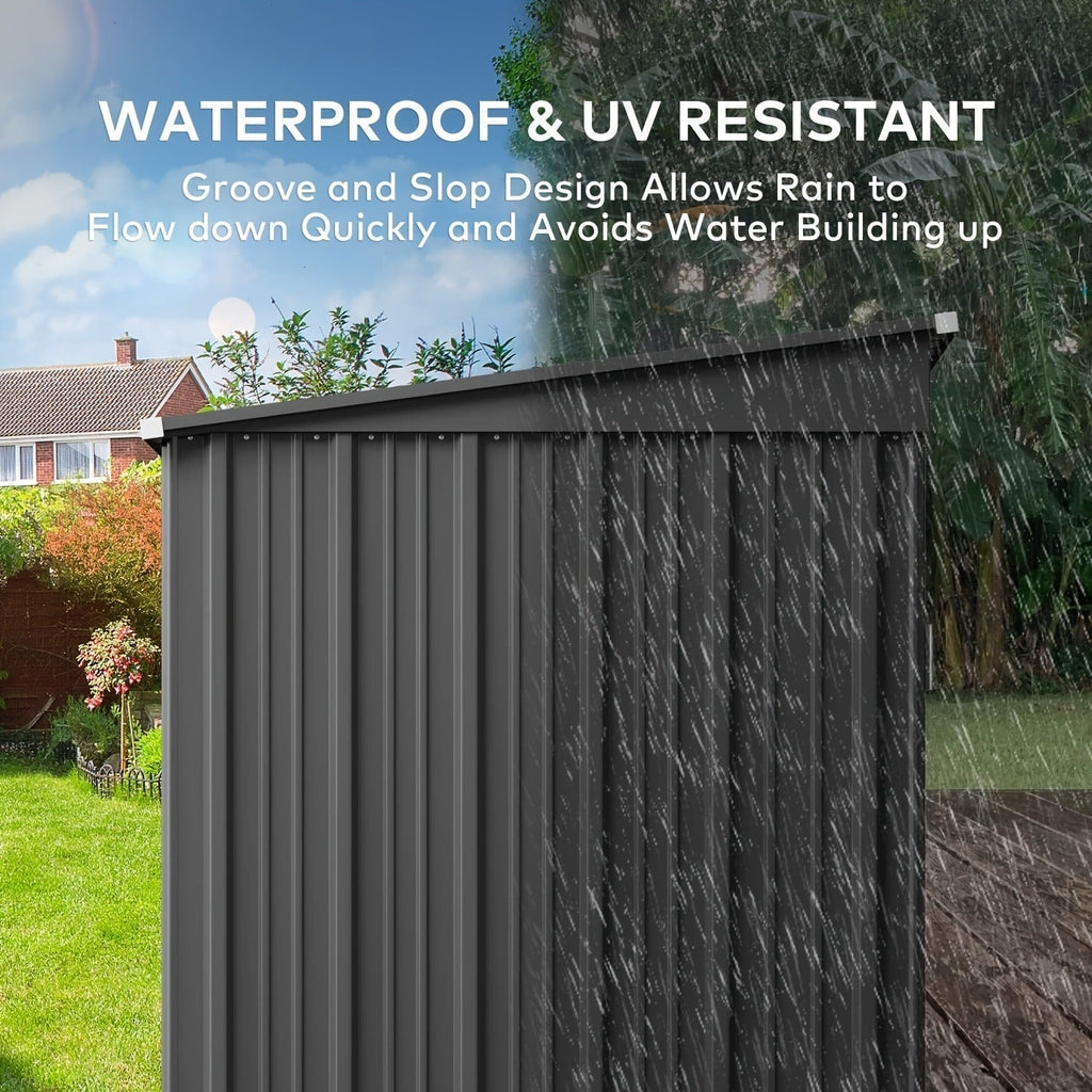 Metal Outdoor Storage Shed with Double or Single Doors in Grey, Green or Brown Checkout Models — image 10