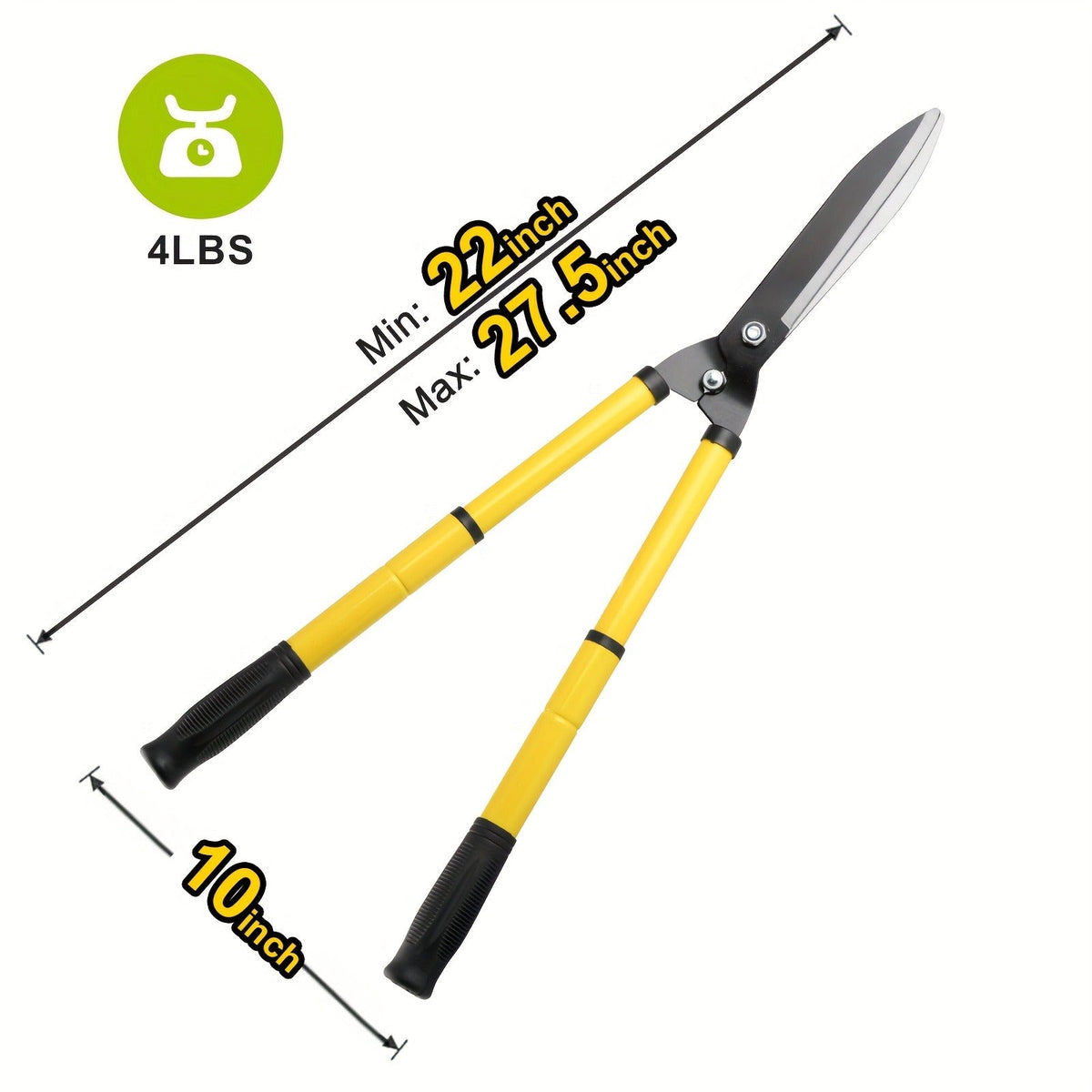 Long Reach Pruning Shears 18-38 Inch Extendable – Non-Stick Steel Blades Cut 2" Branches, Shock-Absorbing Handle — image 4