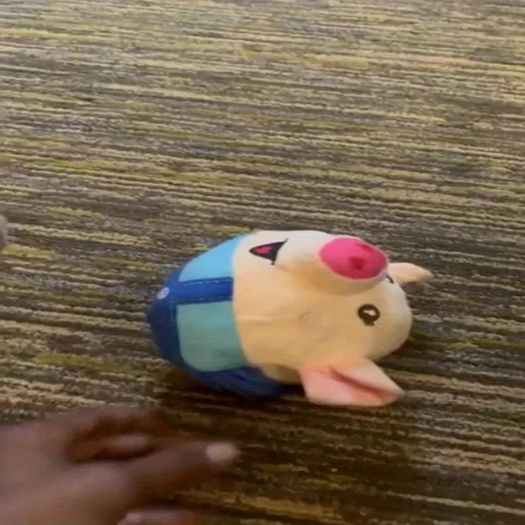 Dog Toy USB-Rechargeable Rolling Pig Plush Ball with Vibration, Swinging and Sound Effects in Two Colors — image 8