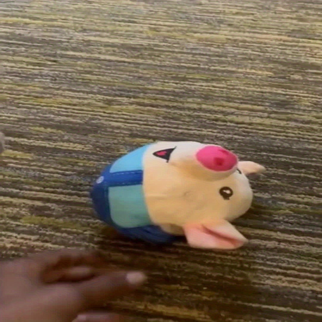 Dog Toy USB-Rechargeable Rolling Pig Plush Ball with Vibration, Swinging and Sound Effects in Two Colors — image 8