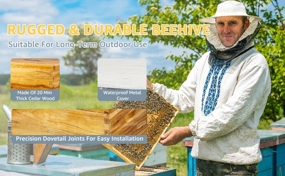Langstroth Beehive Kit 3 Layer Beeswax Coated 2 Deep Boxes & 1 Medium Super — No Frames — image 10