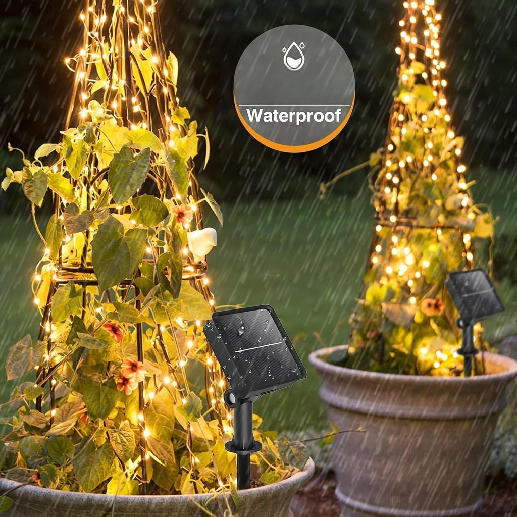 Two-Pack Solar Fairy String Lights, 104 Feet with 300 LEDs, Flexible Wire and Three Color Options — image 9