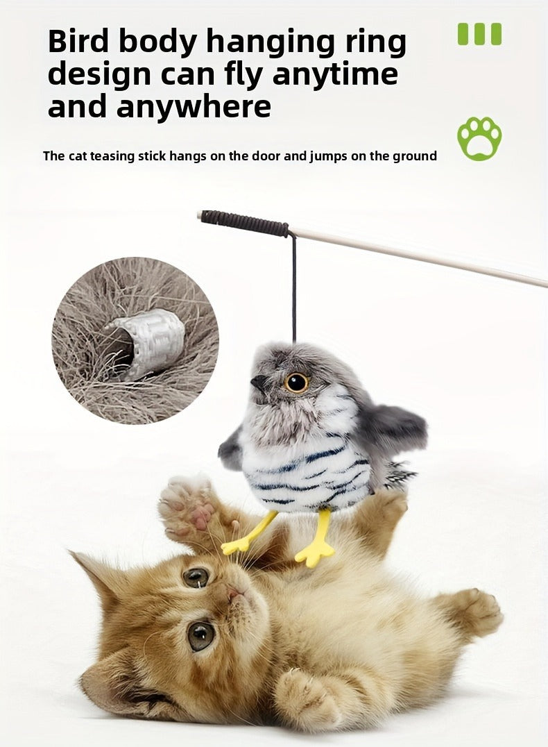 Cat Toy Flapping Bird with Chirping Sound, USB Rechargeable Motion and Three Plush Bird Styles — image 16
