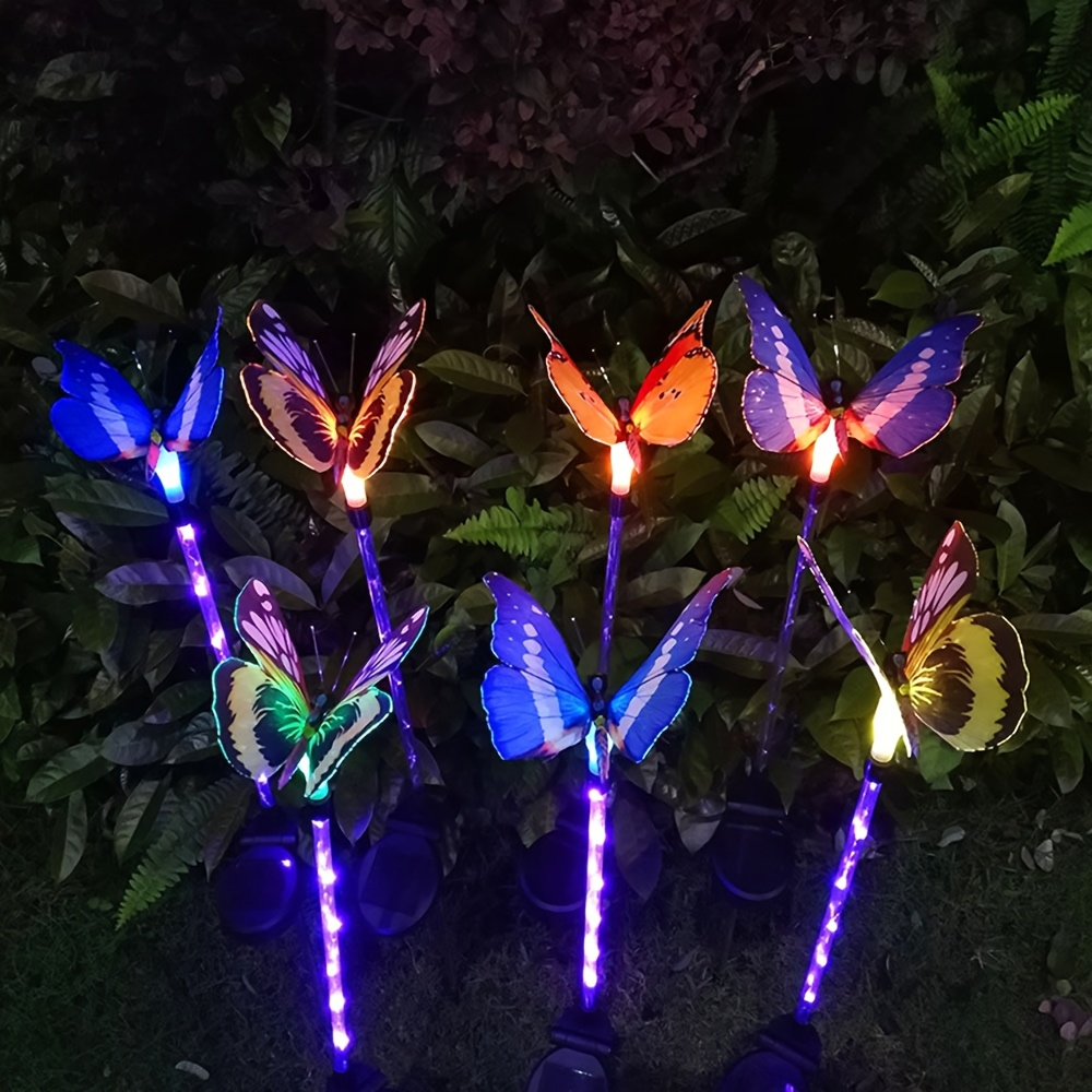 Solar Garden Lights Butterfly Stakes with Color-Changing LEDs in 3- or 6-Pack Sets for Lawn Decor — image 6