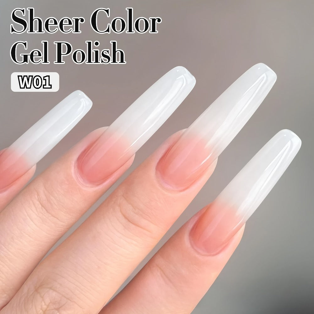 Gel Nail Polish in 15ml Milky White W01 Sheer Jelly for a Glass-Like Finish with UV/LED Cure — image 6