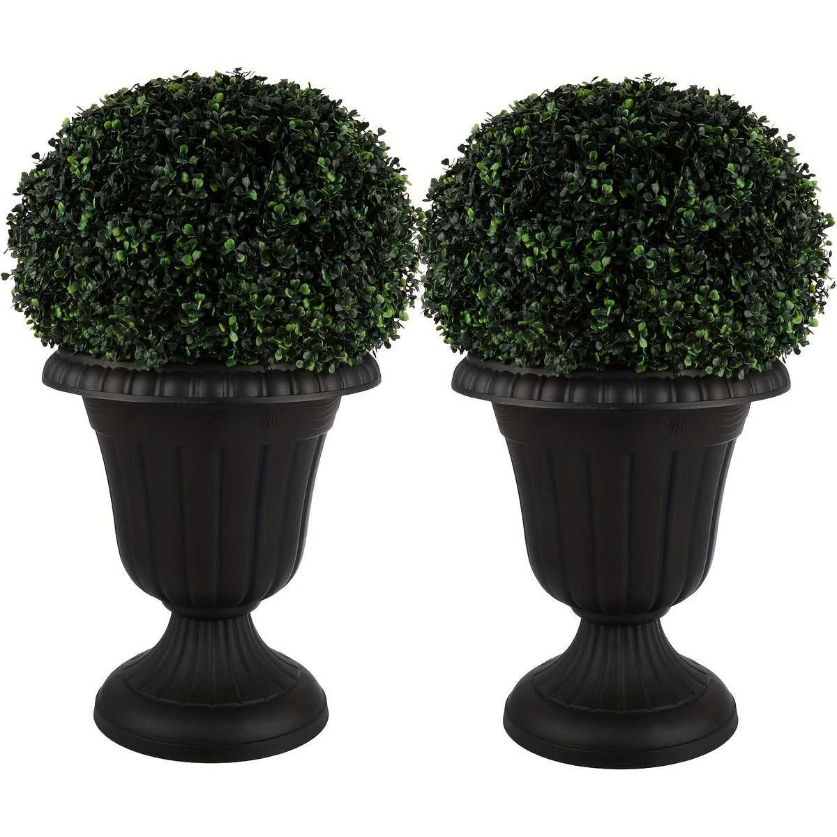 Plastic Urn Planters 2 Pack Outdoor Indoor Flower Pots with Pedestal Front Porch Decor Garden Patio Wedding Party Home Decor 