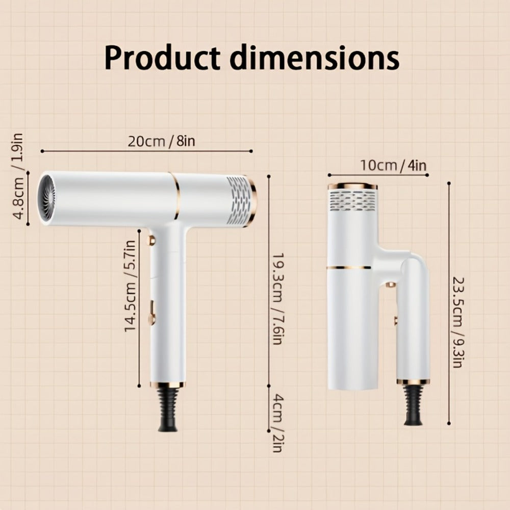 Foldable Hair Dryer with Storage Stand, Concentrator-Style Nozzle, Hot and Cold Air Labels and Four Colors — image 12