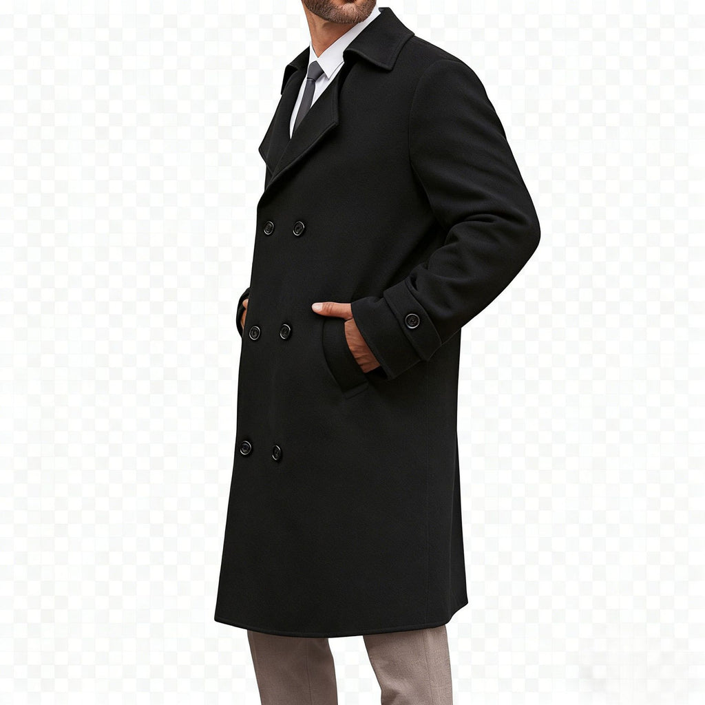 Cotton-padded Wool Coat Fashionable Lapel Wool Outerwear
