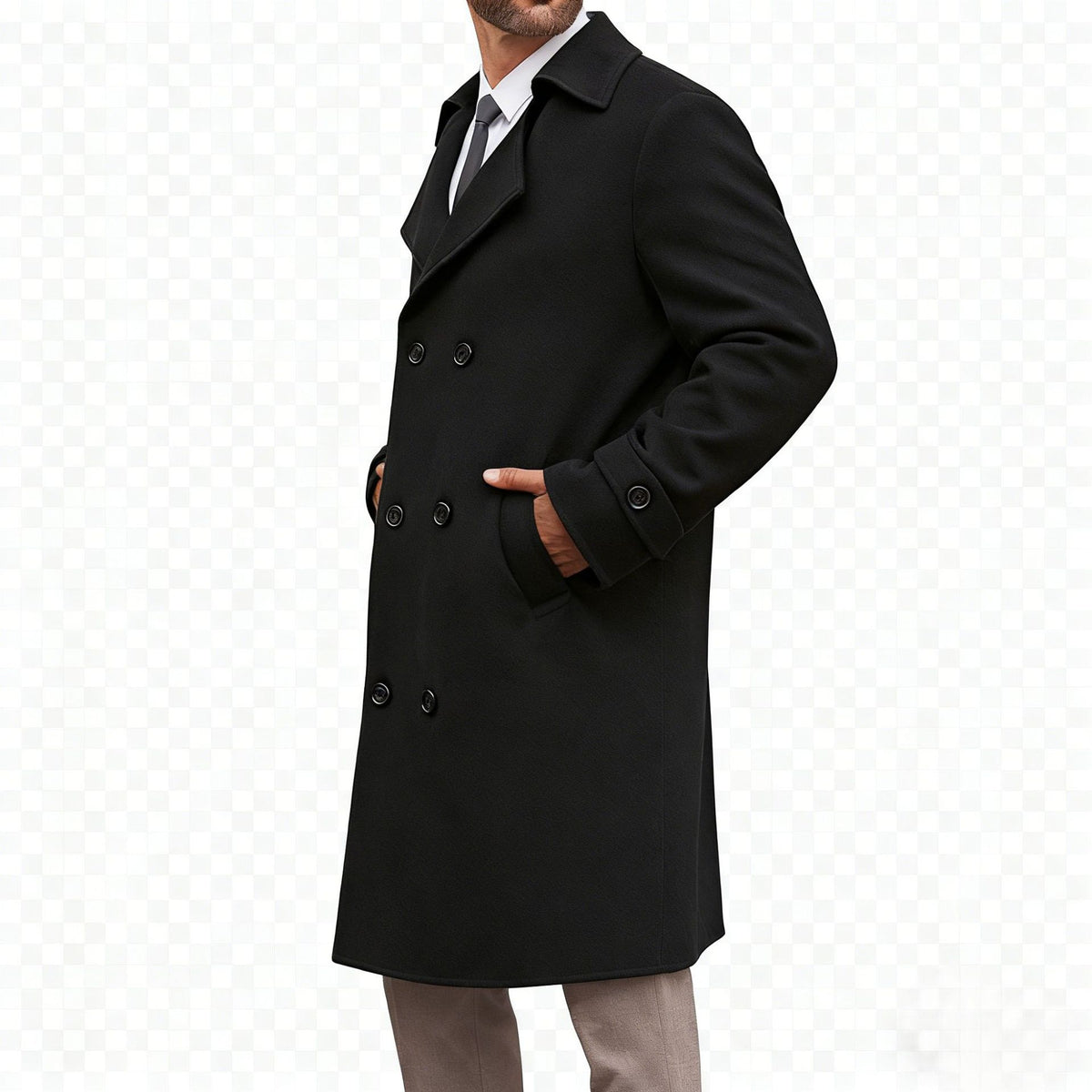 Cotton-padded Wool Coat Fashionable Lapel Wool Outerwear