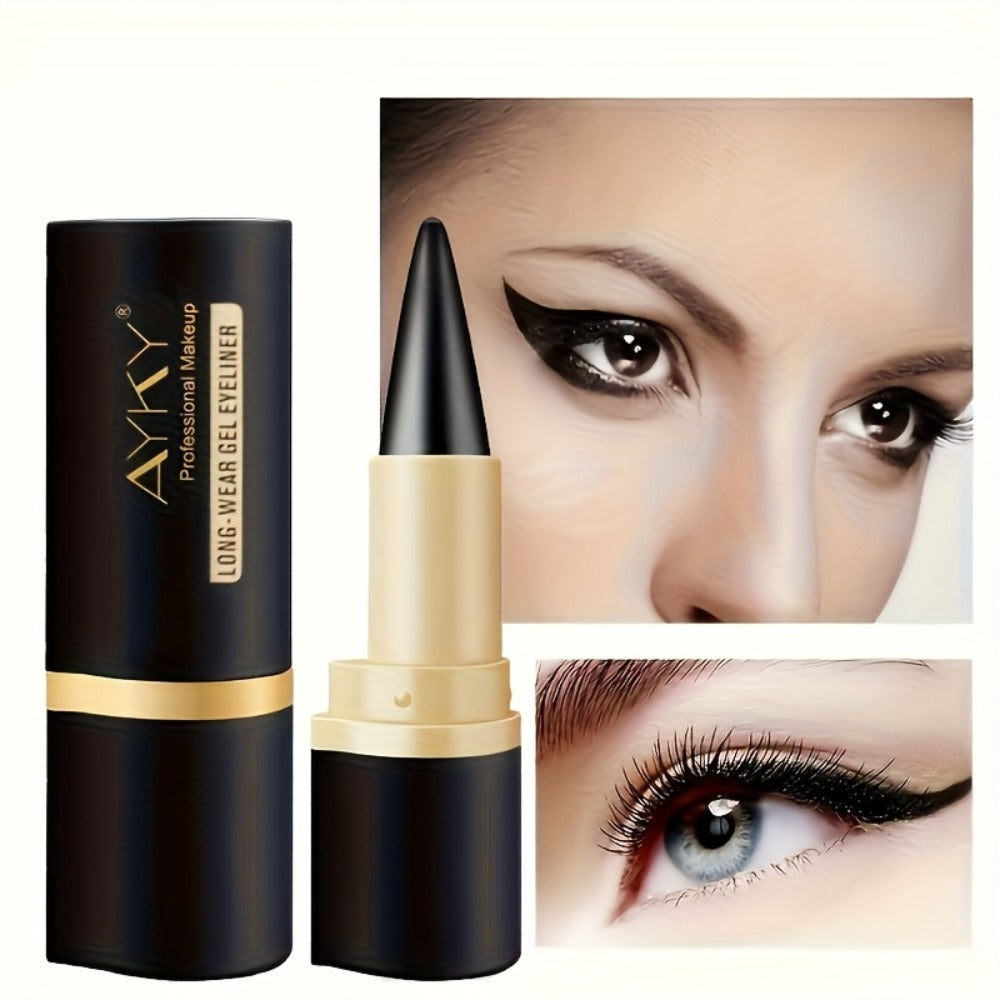 Compact Six-Piece Black Cone-Tip Eyeliner Pen Set with Six Matching Sticks in Black and Gold Cases — image 2