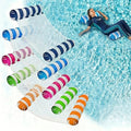 Striped Mesh Pool Float Hammock Set with Five- or Eight-Pack Colorful Options for Seated or Reclined Pool Use — image 16