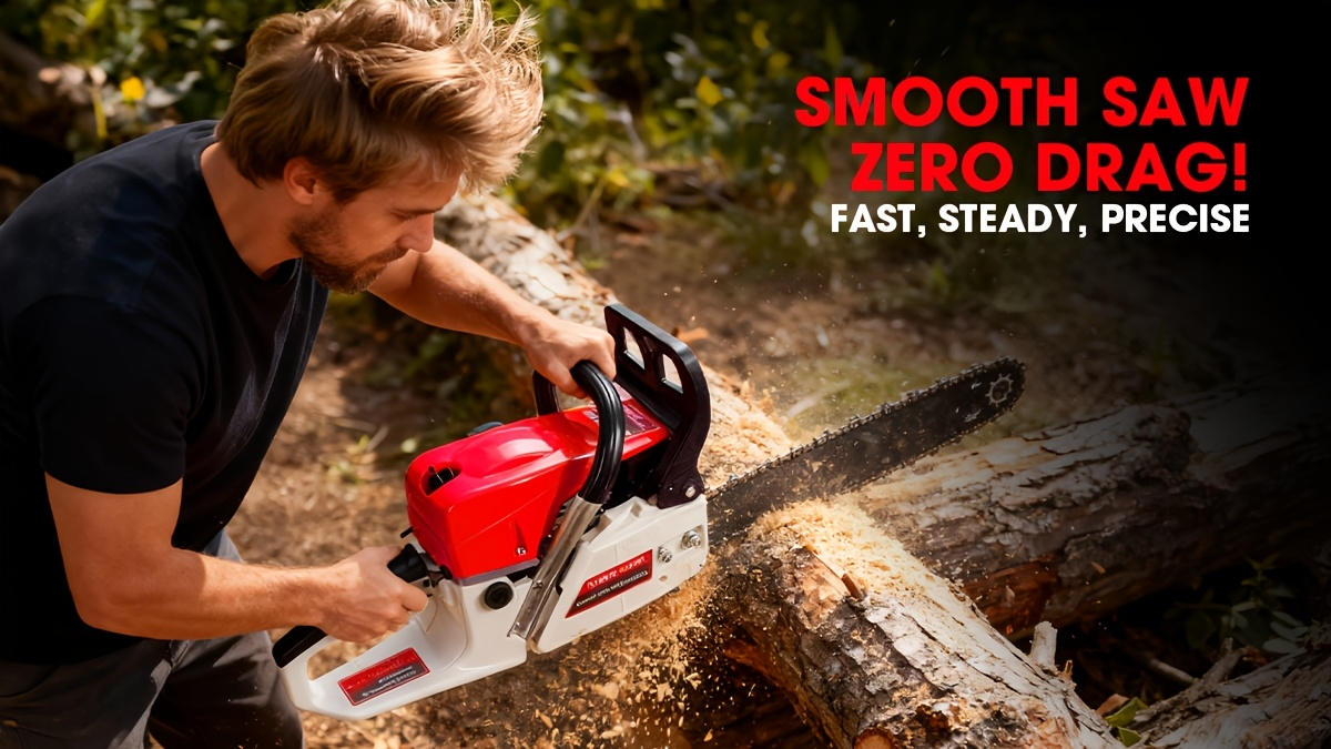 62CC Gas Chainsaw with 20-Inch Guide Bar in Five Red and Orange Checkout Configuration Options — image 13