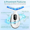 Face & Neck Massager 7-in-1 LED Light Therapy USB Rechargeable - Multifunctional Facial Lifting Wrinkle for Home or Salon Spa